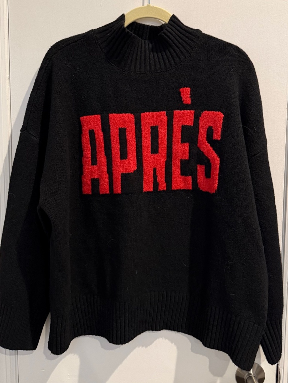 Sanctuary Après Ski Black & Red Mock Neck Sweater